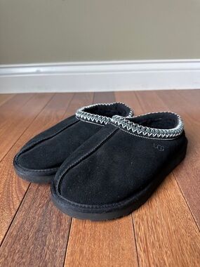 UGG Tasman II Slippers Slip On Round Toe Braided Edge Black Size 7